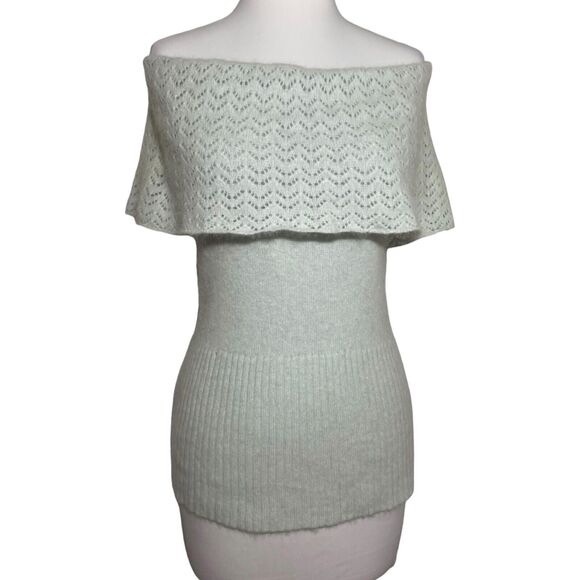 Rampage Women's Angora Blend Knit  Silver Sage Blouse Size L Knit Sleeveless - Picture 4 of 7